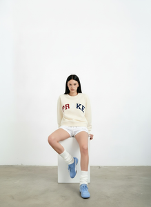 Sweat-shirt à col montant réversible avec impression de logo personnalisé, pour femme, en molleton surdimensionné, à manches longues, pull à col rond brodé à rayures - Product Image 3