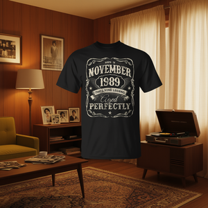 Camiseta vintage de cumpleaños de noviembre de 1989 con diseño de leyenda envejecida perfectamente. - Product Image 3