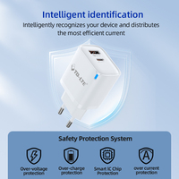 Chargeur rapide 25W GaN PD QC Adaptateur d'alimentation compatible pour téléphones mobiles Montres intelligentes Tablettes Écouteurs QC3.0 SCP 5V/3A