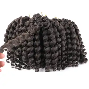 Grosir 8 inci tongkat Jumpy bouncing keriting kepang rambut kepang Pilin Afrika di ekstensi rambut kepang sintetis
