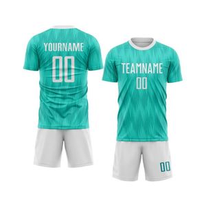 ชุดเสื้อฟุตบอลและกางเกงขาสั้นน้ำหนักเบา ระบายอากาศได้ดี ชุดกีฬาสำหรับทีม เหมาะสำหรับการฝึกซ้อมฟุตบอลและการแข่งขัน - Product Image 1
