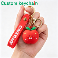Porte-clés 3D en PVC en gros, porte-clés personnalisés ODM, porte-clés de Noël OEM, porte-clés en caoutchouc, breloques de sac, accessoires de porte-clés, cadeau de festival
