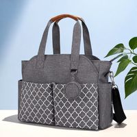 Sac à langer de style tote grande capacité, résistant à l'eau, avec poches isothermes, étui à sucettes, sac de maternité pour bébé