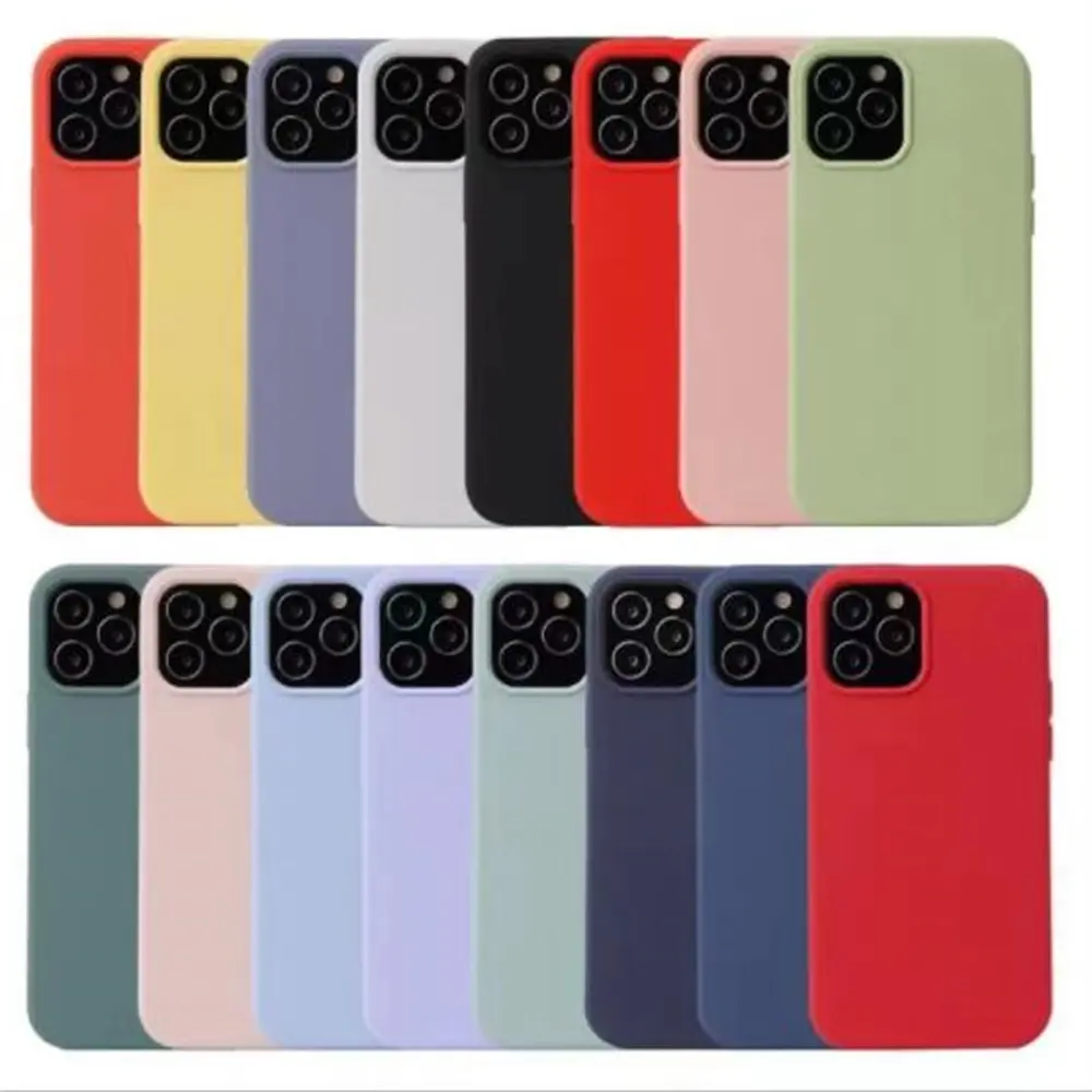 For Apple iPhone 14 13 12 11 PRO MAX Silicone Phone Case Colorful Soft Touching Feeling Shockproof Mobile Cover Case