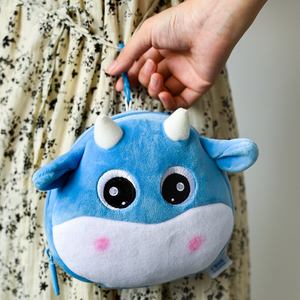 Benutzer definierte tragbare Plüsch Tier Kalb faltbare stabile 2-in-1-Augenmaske für Geschäfts reisen - Product Image 6