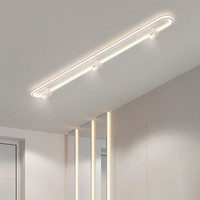 Plafonnier LED en aluminium de style nouveau, créatif, en forme de bande longue, à CRI 90 élevé, à montage en surface, pour salon et entrée