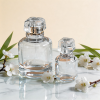 Flacon de parfum vide de luxe personnalisé unique, en verre plat, 30 ml, 50 ml, sérigraphie mate, 100 pièces, flacon rechargeable