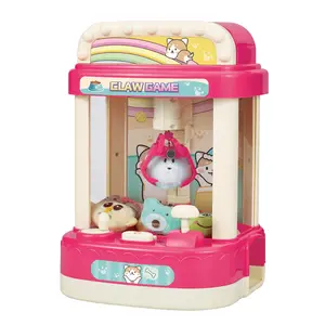 Grosir boneka Mini dalam ruangan anak-anak mesin penjepit keluarga plastik bertenaga listrik mesin pembuat boneka mainan