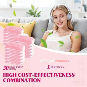 Offre Spéciale : Recharges de Plumes à Poussière Jetables Antibactériennes, Élimination à 360°, Manche en Plastique, Plumes à Poussière Extensibles en Microfibre pour Nettoyage - Product Image 2