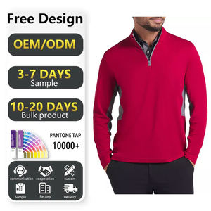 Suéter de Golf Personalizado para Hombre, Bordado, de Alto Rendimiento, Corte Ajustado, Ligero, Tejido, Informal, con Cierre de Cremallera de un Cuarto, con Logotipo - Product Image 2