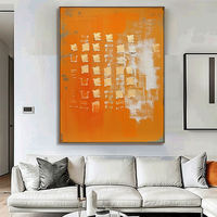 Peinture à l'huile abstraite purement peinte à la main sur toile, texture tridimensionnelle, décoration d'entrée, salon, style moderne minimaliste