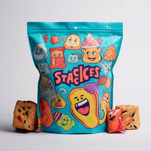 Bán buôn tùy chỉnh logo in PE đứng lên túi trẻ em kháng với mùi bằng chứng dây kéo bên miếng vải hình tam giác túi với con dấu nhiệt - Product Image 3