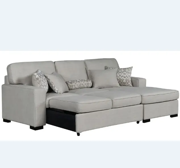 Đa chức năng giải trí mềm màu xám vải sofa giường