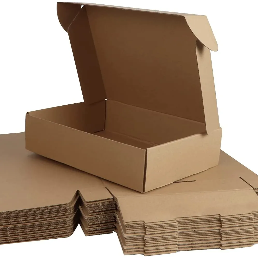 Benutzer definiertes Logo Brown Craft Geschenk Kraft papier Mittlere Verpackungs box Versand Mailer Wellpappe Karton