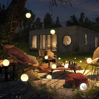 Éclairage de table portable avec logo personnalisé Lampe moderne en forme de boule à LED en ligne Télécommande E26 Batterie pour hôtel restaurant salle à manger