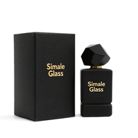Bonne vente couleur d'encre 50MI bouteille de parfum noir bouteille de parfum 100MI carré bouteille de parfum avec boîte d'emballage et couvercle unique