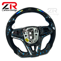 Volant personnalisé en fibre de carbone forgée avec LED et indicateur de régime pour Chevrolet Cruze C6 C7 C8 Silverado GMC Camaro SS, intérieur de voiture sportif