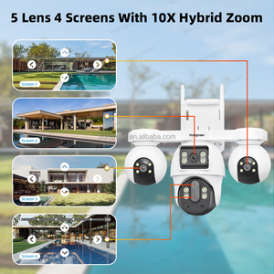 Cámara de Vigilancia CCTV PTZ Inalámbrica Hongnaer de 10MP, <span class=keywords><strong>4</strong></span> Videos, V380 <span class=keywords><strong>Pro</strong></span>, 5 Lentes, Zoom 10X, Cámara de Seguridad para el Hogar con Red WiFi 4G LTE - Product Image 3