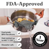 Passoire à pâtes en silicone à large ouverture, passoire à aliments à clipser sur la casserole, pour légumes, fruits, outil de drainage de cuisine, ustensiles de cuisine