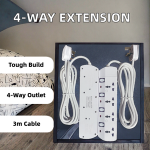 Newdope <span class=keywords><strong>4</strong></span> <span class=keywords><strong>gang</strong></span> phổ EU đa cắm mở rộng ổ cắm <span class=keywords><strong>4</strong></span> cách <span class=keywords><strong>4</strong></span> cửa hàng 8 mét dây đồng vật liệu nhựa 250V 10A - Product Image 2