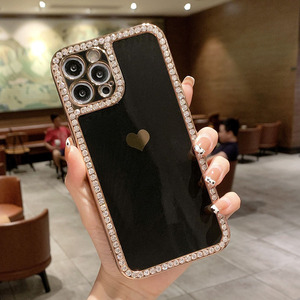 เคสโทรศัพท์มือถือชุบ6D ติดเพชรหรูหราประดับพลอยเทียมแวววาวสำหรับเคส Apple iPhone 11 12 13 14 PRO MAX 7 8 XR XS MAX