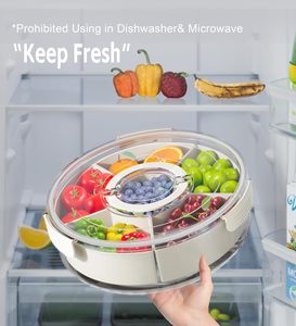 Plateau de service en plastique grande taille, compartiments divisés, avec couvercle et poignée, pour snacks, épices et aliments, idéal pour la cuisine - Vente chaude - Product Image 5