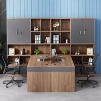 Simple moderne 4/6 places Double employé chaise de bureau ensemble écran cloison poste de travail meubles pour salle financière Style panneau de bois