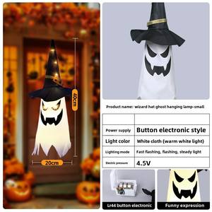 Venta caliente Halloween LED Calabaza Linternas Mago Sombreros Luces colgantes Cadena <span class=keywords><strong>de</strong></span> luces para Ghost Festival Recién llegado Decoraciones - Product Image 6