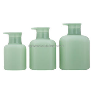 Bouteilles de pompe à lotion plates personnalisées vides de 300 ml, 500 ml, 750 ml en HDPE vert spécial, bouteille écologique carrée pour shampooing et revitalisant - Product Image 6