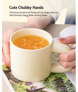 Tasse à café personnalisée Pangpang Cup avec logo, poignée épaisse, gravure photo, style Ins, tasses en céramique personnalisées - Product Image 6