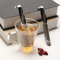 Infuseur à thé en acier inoxydable avec poignée à crochet en maille fine, design rose, pour le café et le thé