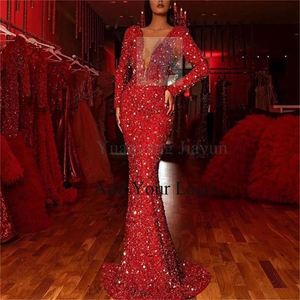 Cristal brillant à manches longues col en v <span class=keywords><strong>robe</strong></span> longue <span class=keywords><strong>robe</strong></span> 2023 <span class=keywords><strong>hiver</strong></span> nouvelle <span class=keywords><strong>robe</strong></span> pour femmes queue de poisson bord <span class=keywords><strong>rouge</strong></span> - Product Image 4