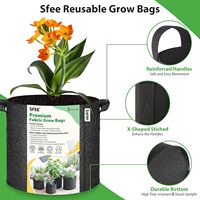 Sfee 5 pak pot taman tugas berat 7-galon kain non-tenun aerasi yang dipertebal untuk kentang bunga buah termasuk 5 Hitam