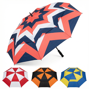 Parapluie de golf personnalisé grand format à ouverture automatique, double toit, imperméable et coupe-vent, avec logo - Product Image 2