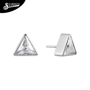 Piercing Jewelry Ear Studs Threadless Attachments Superstar Custom Triangular Zirconia Eyebrow Tunnel Titanium Trendy Zircon