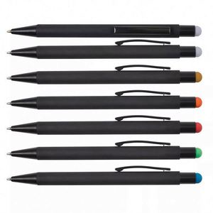 Promotional Logo Printed 1.0 mm Writing Width Metal Ballpoint <b>Pen</b> Multi-<b>Color</b> Advertising Gift Rubber Grip for Stylus <b>Pen</b> - Product Image 3