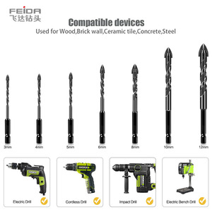 Đầu khoan kính Feida 3mm, cán lục giác, đầu cắt cacbua, dùng khoan đá cẩm thạch, gốm sứ, gạch men, có rãnh xoắn, dùng cho máy khoan điện - Product Image 2