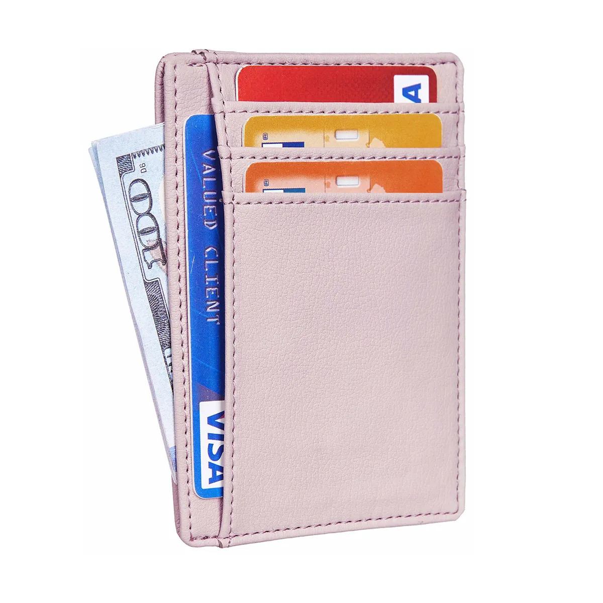 Beliebtes Design Lederkartenaufbewahrer Rfid-Blocking Slim-Wallet Kreditkartenhalter individuelles Logo