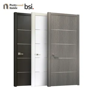 Prettywood 10 Years Guarantee Low Price Fire Rated Designs Interior Bathroom PVC Flush Door