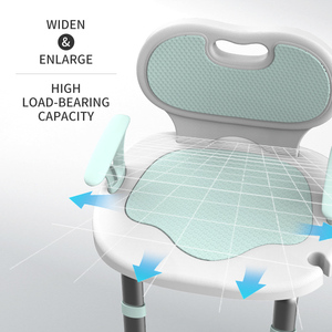 Chaise de douche rotative à 360 degrés, légère, à un clic, avec grand dossier - Product Image 2