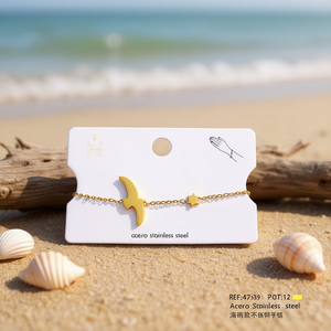 Bracelet en acier inoxydable style Angelina Seagull, chaîne à maillons plaquée or, bijoux unisexe, cadeau - Product Image 4