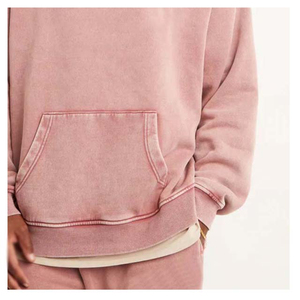 เสื้อฮู้ดดี้ผู้ชายแบบสวมหัว ทรงโอเวอร์ไซส์ ไหล่ตก ผ้าฝ้าย 100% คุณภาพพรีเมียม ล้างสีแบบ Acid Wash สกรีนโลโก้ตามสั่ง สินค้าขายดี - Product Image 3