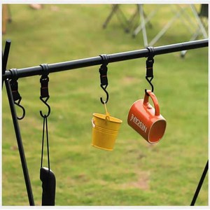 Estante de almacenamiento portátil para acampar al aire libre, colgador de ropa triangular plegable para uso en exteriores, tamaño grande y pequeño - Product Image 2