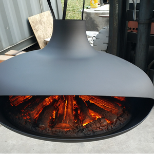 Chimenea Eléctrica Decorativa Suspendida con Simulación de <span class=keywords><strong>Fuego</strong></span>, Vista Panorámica de 360°, Calentador Electrónico Independiente para Interiores - Product Image 1