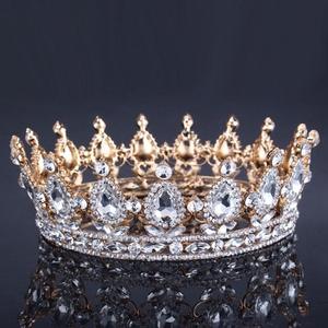 Diadème Couronne Vintage Baroque Reine Roi Mariée pour Femmes Coiffure Bal Mariage Diadèmes et Couronnes - Product Image 4
