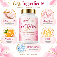 Complément Alimentaire Végétarien 7-en-1 au Glutathion et Collagène, Antioxydant, Éclaircissant pour la Peau, Riche en Protéines, Marque Blanche