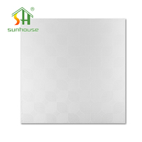 Panel de Techo Falso de PVC Ignífugo de 595x595mm y 8mm de Grosor, Certificado CE, para Decoración de Interiores