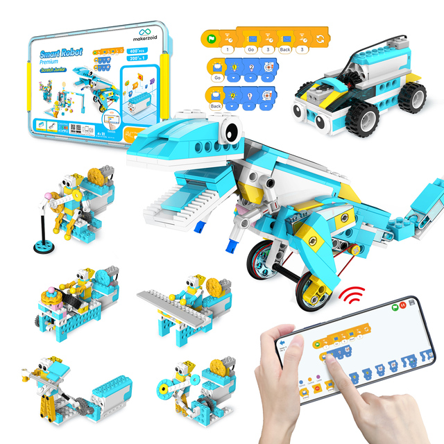 STEM Educational DIY Smart Building Robot Kit for Kids Scratch Junior Programming ABS Plastic Makerzoid Maker Boards Coding Toys
