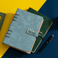 Libreta de Cuero A5 con Cubierta de PP Reutilizable, Tapa Dura, Hojas Sueltas, Color Personalizado, Alta Calidad, Grabado en Relieve, Multifuncional, Promocional