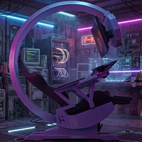 Chaise de cockpit de jeu E-sports avec éclairage LED RGB, vérin à gaz 4 positions, fonction massage, design relevable pour PC gaming à trois moniteurs
